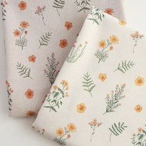 11수린넨원단 앤틱 탠저린 2컬러, 아이보리