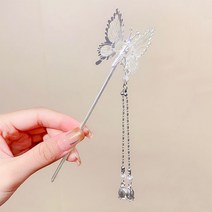 1+1 골드 나비 장식 비녀 한복 올림 머리 뒤꽂이 액세서리