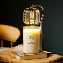 캔들백화점 롱스퀘어 크리스탈 ELSA 캔들워머+소이캔들 대용량 1000ml 대왕캔들 세트, ELSA 실버화이트+파인유칼립투스