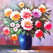 피앤피몰 장미꽃병 명화 노프레임 아크릴액자 주문제작 인테리어액자, 캔버스액자