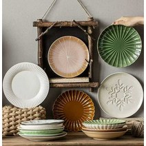 빈티지그릇 홈 파티 플레이팅 카페 브런치 파스타볼, 미색의 8인치(약간 흠집)