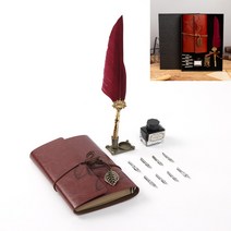 5종 깃털 만년필 노트세트 레드 선물용만년필 만년필파는곳 명품만년필 잠잘오는베개 고급사무용품 백화점만년