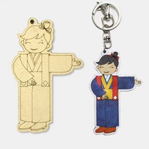 세계다문화의상 세계 다문화 의상 우드아트 모음 열쇠고리, 05.기모노