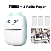 인생네컷 기계 스티커 사진기 스마트폰 사진 인화기 mini cat c9 무선 블루투스 포켓 사이즈 휴대용 열전사 인화지 프린터 58mm 인쇄 라벨 메모 android 32, 파란색 3 흰색