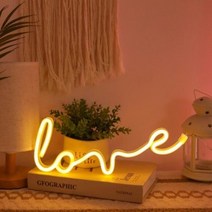 카페 조명 야외 실내 캠핑 딸기 모양 테이블 네온 사인 램프 침대 머리맡 야간 크리스, love warm B