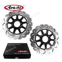 Arashi CNC 플로팅 브레이크 디스크 로터 SUZUKI Hayabusa GSX1300R GSXR 1300 1999 2000 2001 2002 2003 2004 - 2007, 검정색, 1개