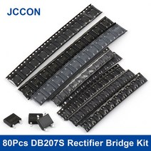80개 DB207S 정류기 브리지 SOP-4 패치 스택 2A1000V 8 값 x 10개 세트 Assorstment 키트