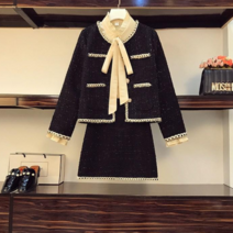 겨울 여자 직장 빅사이즈 트위드 자켓치마 투피스