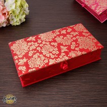 [천삼백케이] [윤씨방] 천년국화 비단 예단상자-빨강색, 연분홍색, 옵션선택
