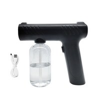 전동분무기 압력 압축 분무기 세차 세척 380ml 휴대용 스프레이 건 USB 충전식 나노 무선 블루 라이트 소독 사무실, 검은색