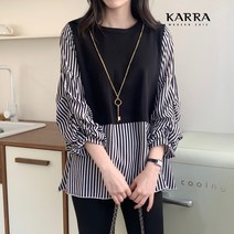 카라 KARRA 쉐어셔링슬리브블라우스+목걸이SET A3F0516
