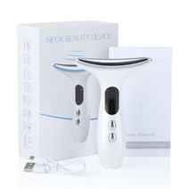 목 얼굴 마사지 EMS 이중 턱 제거기 V 라인 리프트 업 3 색 LED 장치 주름 방지 슬림 감속기, [01] WHITE, 01 WHITE