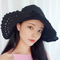 제이제이나인 심플 손뜨개 여름모자
