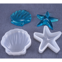 입체 조개 불가사리 만들기 실리콘 몰드 레진 아트 공예재료 uv 에폭시 석고 틀 키링