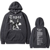 2pac 힙합 후드티 남성 여성 오버사이즈 풀오버 맨투맨 빈티지