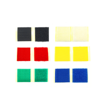 사용하기 편리한 네모난 사각 재단 양면 벨크로 찍찍이 테이프 [검정색 5cm x 5cm 거칠이+보들이 세트], 1개