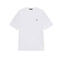 헤지스 화이트 퍼피자수 면 반팔티셔츠 HZTS2B572WT