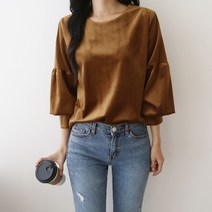 [수키] 새틴 골덴 9부 블라우스 1042273