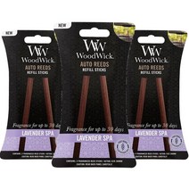 WOODWICK 우드윅 차량용 방향제 리필 스틱 라벤더 스파 1개입 3팩