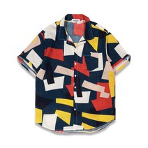 우일신 모자이크 남자 반팔 셔츠