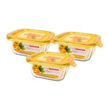 뉴오븐글라스 스마트 정사각 320ml-3개/오븐용기/밀폐용기/내열유리/전자레인지, 상세페이지 참조