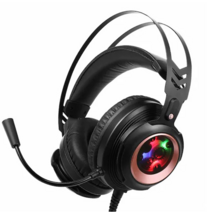 COX 리얼 7.1 진동 RGB LED 게이밍 헤드셋, CH60, 블랙