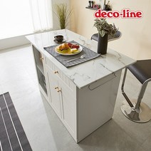 데코라인 코넬 대리석 첸 1200B 홈바 아일랜드 식탁 DMW016, 화이트