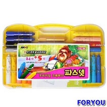 ForU24 아모스 파스넷Ⅱ 24색 5색 박스 24개 문구용품 미술크레용 아모스파스넷