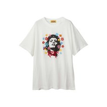 히스테릭 글래머 HYS FLOWER 자수 오버사이즈 T셔츠 01232CT10 WHITE 남성 반팔 여름 반팔티