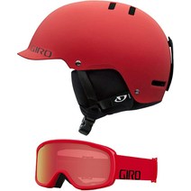 스노우보드헬멧 스키헬멧 Giro 남성 여성 및 청소년용 스노보드 헬멧 다이얼 핏 시스템이 있는 스타일, M(55.5~59cm), 매트 레드/레드 워드마크