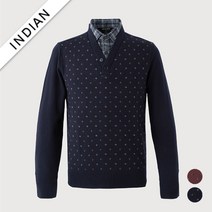인디안 남성용 올오버 이중에리 니트 MITBPXF8441