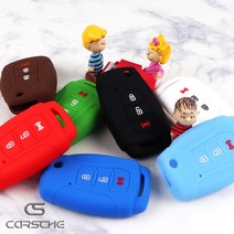 [카르쉐] 티볼리 3버튼 스마트키 케이스 키홀더 악세사리 차키커버 실리콘 키케이스, 티볼리 스마트키 전용, 3버튼_스카이