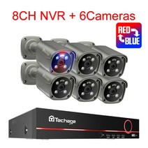 업무용 Techage-4K 보안 카메라 시스템 울트라 HD 8MP POE NVR 양방향 오디오 얼굴 감지 컬러 나이트 비전, 03 8CH NVR 6PCS Camera_03 2T