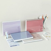 Plan B 스터디 플래너 하드 커버 노트 캠퍼스 대학생 필기 제본기 스프링 뭉구 오피스, 헤리티지 블루