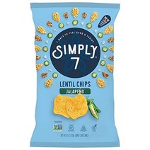 Simply 7 Lentil Chips Jalapeno 심플리세븐 할라피뇨 렌틸 칩 113g X 6개, Jalapeno_4 Ounce Pack of 1