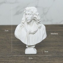 그리스 신화 정의의 여신상 하나님 여신 영웅 데이비드 금성 모차르트 흉상 입상 조각상 석고 스케치 연습 모형 룸 장식, Moliere