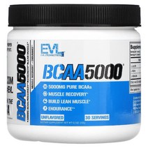 EVL EV루션 뉴트리션 BCAA 5000 무맛 5000mg 150g (5.3oz), 150.25 g선택 용량이 사진보다 우선입니다