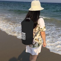 드라이 백 백팩 가방 물놀이 방수 수영 워터파크 워터프루프 옷 보관 10L 블랙