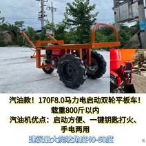 가솔린 전기 평판 세발 자전거 과수원 운송 농업용 운반차 손수레, 신형 가솔린 170F 전동 스타트대형 유니버셜 휠