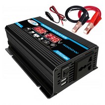 차량용인버터 자동차 12V 24V 캠핑용 인버터 LCD 디스플레이 전원 변환기 충전기 4000W 12V-220V 110V 듀얼 USB 전압 변압기 수정 사인파 AC, 12V to 110V Black