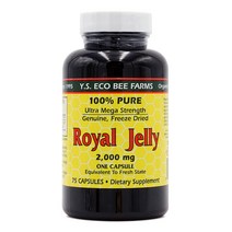 Y.S. Eco Bee Farms 로얄젤리 100% 순수 2 000mg 캡슐 75정, 1개