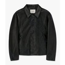 LEMARD 비건 레더 절개 자켓 - 블랙