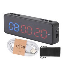 복싱타임벨 복싱타이머 주싯수 크로스핏 휴대용 USB 충전 체육관 타이머 다기능 가정 LED 간격 디스플레이, 01 빨간