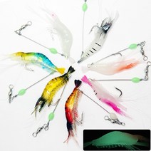 루플라 피싱메카 새우 루어 웜훅 7.5cm 외질낚시 야광웜 소프트베이트 루어채비, 블루