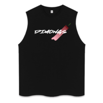 디몽스 페인팅로고 빅사이즈 오버핏 나시 티셔츠 남자 여자 남녀공용 그래픽 프린팅 캐주얼 스트릿 커플 데일리 애슬레저