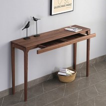 창가테이블 카페테이블 홈바 zq Nordic Solid Wood Porch Altar Black Walnut a Long Narrow Table White O, 07 Black130 35 80drawer