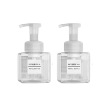 PKLN 거품펌프 용기 디스펜서 250ml, 2개, 투명화이트