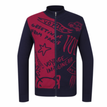 까스텔바작 남성용 아트웍 배색 니트 집업 가디건 BGAFSJ001