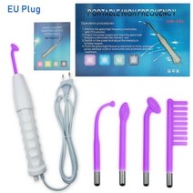 탈모치료 헬멧 레이저 4pcs 고주파 페이셜 스킨 케어 지팡이 장치 여드름 치료 도구 hf 헤어 케어 장치 전문 키트 선물 상자, 나는 바이올렛