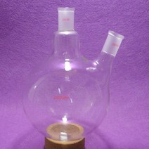 2000ml 2440 2 목 둥근 바닥 유리 플라스크 2L 반응 용기 이중 목